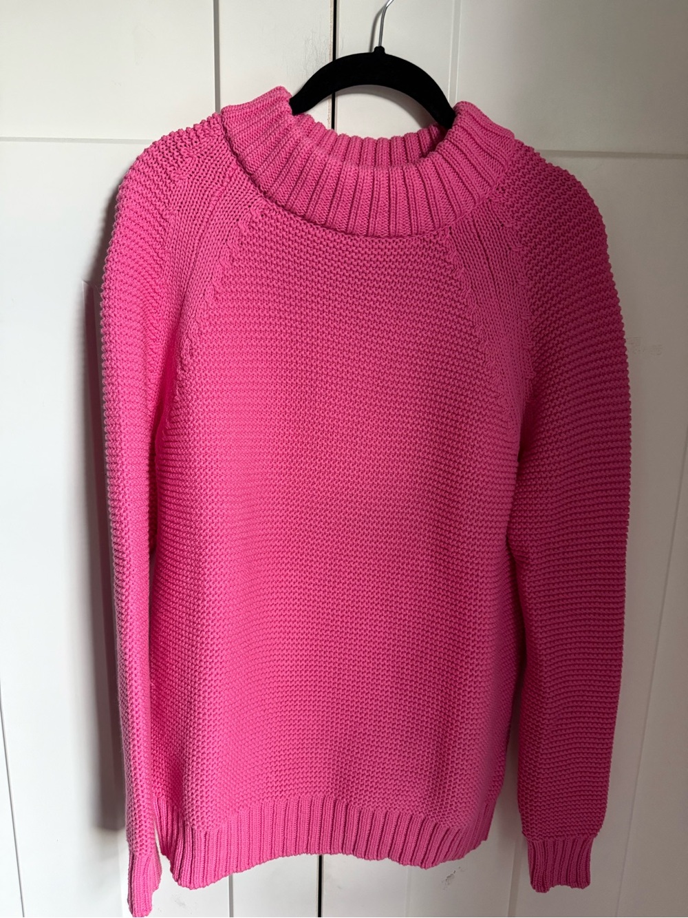 Zara Bright Pink Ribbed Turtleneck Sweater